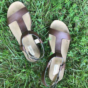 Vegan Leather Footbed Sandals -- U.S. 8, E.U. 39 -- Good Used Condition